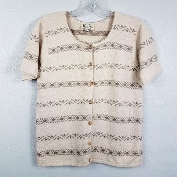 Reba Rose Women's Knit Button Down Shirt Top Blouse Cardigan Sweater - Picture 10 of 12